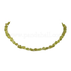 Collane di perline rotonde in peridoto naturale grezzo e ematite sintetica non magnetica galvanizzata&nbsp;NJEW-JN06580