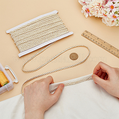 Плоский шнур из полиэстера с металлической оплеткой длиной 10 ярд. OCOR-WH0090-054