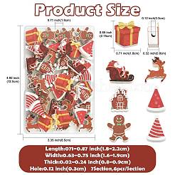 42 Stück 7 Stile Weihnachtsbedruckte Schima-Holzperlen&nbsp;WOOD-FS0002-49