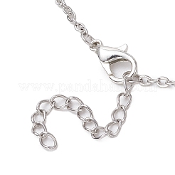 Ожерелья в форме сердца с крестом из нержавеющей стали и искусственного жемчуга ABS для женщин NJEW-JN05201-01