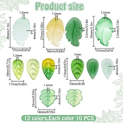 120 Stück 12 Stile handgefertigte Bunte Malerei- und Glasanhänger&nbsp;GLAA-DR0001-10
