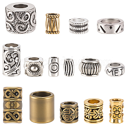 150 Stück 15 Stile Perlen aus Zinklegierung im tibetischen Stil&nbsp;FIND-SC0019-98