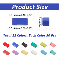 600шт 12 цвета 2-дырочные стеклянные бусины SEED-NB0001-57