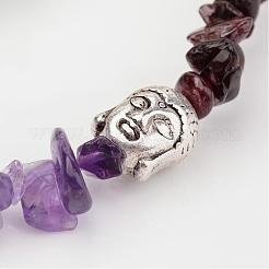 Chakra pierres précieuses naturelles bracelets en perles extensibles&nbsp;BJEW-JB02324-01