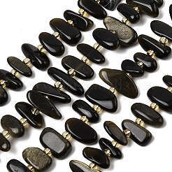 Естественный золотистый отлив обсидиан бисер пряди&nbsp;G-L649-A04-01