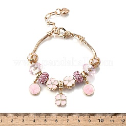 Сплав эмаль европейские бусины браслеты с подвесками&nbsp;BJEW-F495-01G