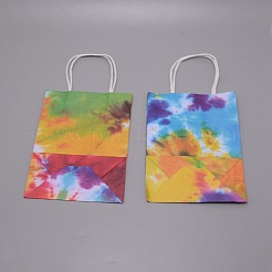 Прямоугольник с узором тай-дай из крафт-бумаги&nbsp;CARB-WH0009-15