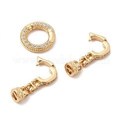 Messing Micro Pave klare Zirkonia Falte über Verschlüsse&nbsp;KK-B189-01G