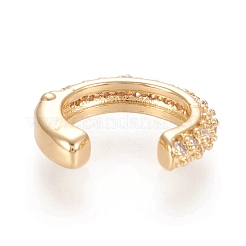 Латунные серьги-манжеты из прозрачного кубического циркония EJEW-M195-07G