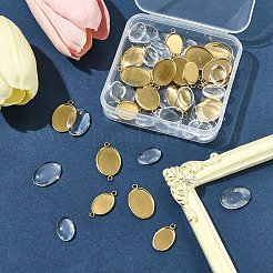 DIY ovaler Cabochon-Anschluss und Anhänger-Sets aus 304 Edelstahl&nbsp;DIY-FS0008-31