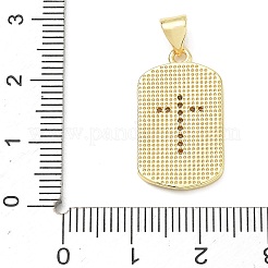 Ciondoli a croce religiosa in ottone con micro pavé di zirconi cubici trasparenti&nbsp;CU-CBA83A6-03H-G03