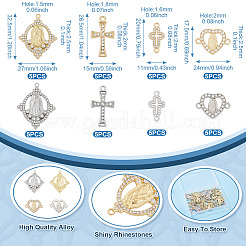 40 stücke 8 arten legierung kristall strass stecker charms und anhänger&nbsp;FIND-TA0009-27