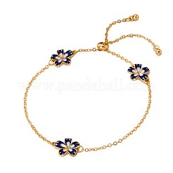 Браслеты на лодыжку с эмалированными звеньями в виде голубых цветов&nbsp;FS-WG65877-01