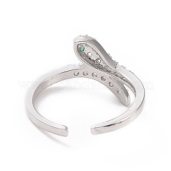 Открытый браслет-манжета в виде змеи зеленого кубического циркония RJEW-I094-17P