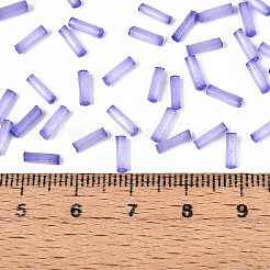 ガラス竹ビーズ  模造キャットアイ  モーブ  6.5~7x1.5~2mm  穴：0.8~1mm  約1515個/50g&nbsp;X-SEED-N007-28C