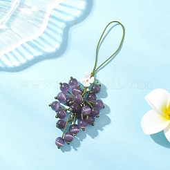 Décorations suspendues en forme d'œil de chat et de raisin&nbsp;HJEW-TA00414-04