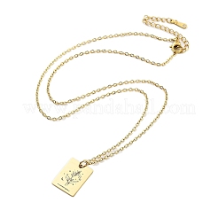 Подвеска на шею из нержавеющей стали 304 с цветком на день рождения для женщин STAS-S124-03G-10