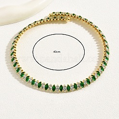 Элегантные женские вечерние теннисные ожерелья с подвеской «лошадиный глаз» из латуни и кубическими циркониями для вечерних нарядов&nbsp;PI0880-2