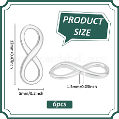 6 шт. 925 серебряные застежки 8-образной формы STER-PH0003-69P