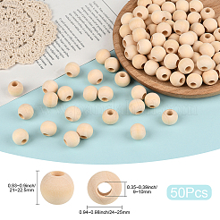 Натуральные незаконченные деревянные бусины&nbsp;WOOD-PA0001-16A