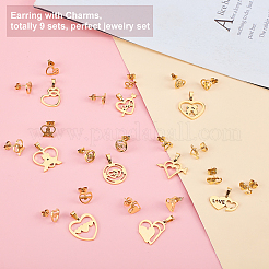 Set di gioielli in acciaio inossidabile 304 per San Valentino&nbsp;SJEW-UN0001-04G