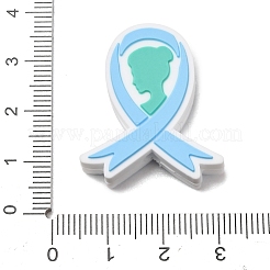 Perline in silicone a tema nastro della consapevolezza&nbsp;SL-CBAD2AE-01A-02