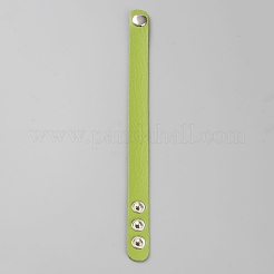 Pulsera sencilla de cordón liso símil piel con hebillas&nbsp;BJEW-TAC0010-01A-10