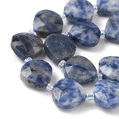 Натуральное синее пятно нитки из бисера яшмы G-D316-A04