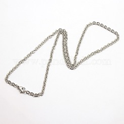 Устойчивые к потускнению модные унисекс ожерелья из нержавеющей стали 304 с цепочкой-кабелем NJEW-M047-C-01