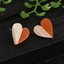 Серьги из смолы и дерева&nbsp;EJEW-N017-002A