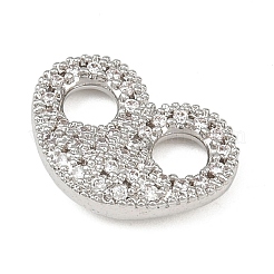 Подвески-соединители из латуни с микро-паве и прозрачными фианитами&nbsp;KK-K413-06P