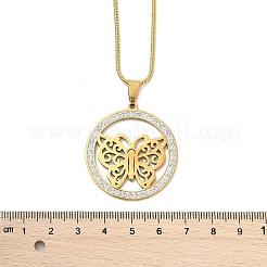 Кольцо из нержавеющей стали 201 с кристаллами и стразами NJEW-P327-01G