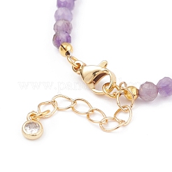 Круглый граненый браслет из бусин из натуральных смешанных камней BJEW-JB07080