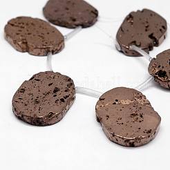 Гальванические нити из натурального друзы жеода и крашеные агатовые бусины G-N0169-003B