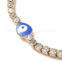 Bracciale tennis in zirconi chiari con malocchio a goccia smaltato&nbsp;BJEW-I300-04G