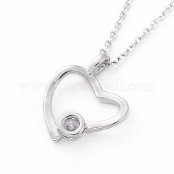 Латунные кубического циркония кулон ожерелья&nbsp;NJEW-JN02619-01