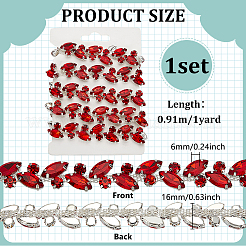 1 ярд железных стеклянных цепочек со стразами&nbsp;CH-FG0001-01B