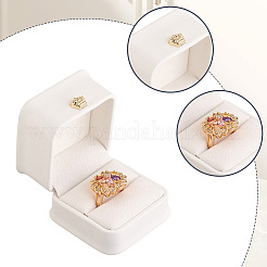 2 шт. подарочные коробки для колец из искусственной кожи LBOX-CL0001-03