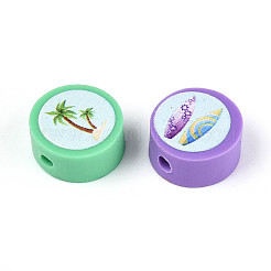 Печатные бусины из полимерной глины ручной работы CLAY-T022-12I