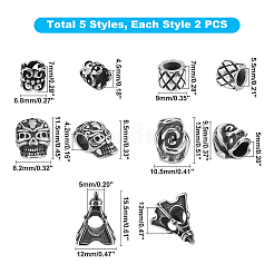 Ретро 316l хирургическая нержавеющая сталь европейские бусины STAS-UN0019-41AS