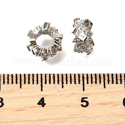 Колонка латунные микро проложить кубического циркония европейских бусы KK-L230-05P