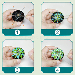 DIY刺繡手まりボールキット  鉄の針入り  巻き尺  綿糸  メタリックコード  ポリエステル糸  タッセル  アイアンアイピン  真鍮製パーツ  グリーン  0.05cm  5色  1bundle / color  5束&nbsp;DIY-I064-B06