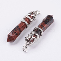 Натуральный обсидиан большие остроконечные подвески&nbsp;G-G738-A-01