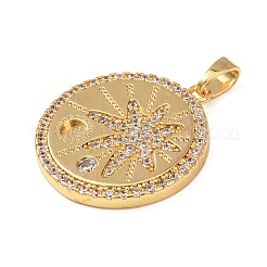 Messing Micro Pave Strass Anhänger&nbsp;KK-Z161-01G-03