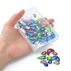 48шт 15 стильные стеклянные подвески со стразами EGLA-YW0001-41