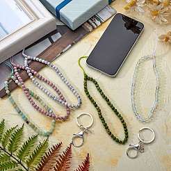 Porte-clés fermoir pince de homard en alliage de turquoise et de fer synthétique&nbsp;HJEW-SW00007-09