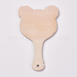 Miroir de poche en bois inachevé&nbsp;MJEW-WH0001-01