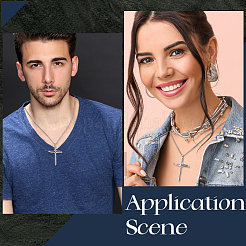 Наборы для самостоятельного изготовления ожерелья с подвеской-крестом из нержавеющей стали 304&nbsp;DIY-BBC0002-32P