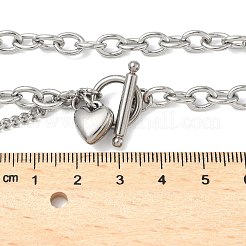 Ожерелья из нержавеющей стали 304 в форме сердца Y для женщин NJEW-M101-04P