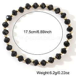 Браслеты из граненых стеклянных и латунных бусин-ронделей&nbsp;UG9794